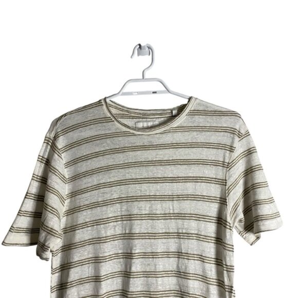 Porter and Ash Women's 100% Linen Striped Crewneck Short Sleeve T-Shirt - Picture 2 of 8